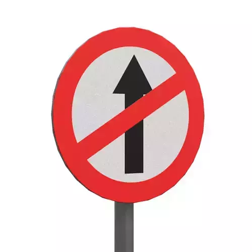 No Entry streetsignBoard Low-poly 3D model