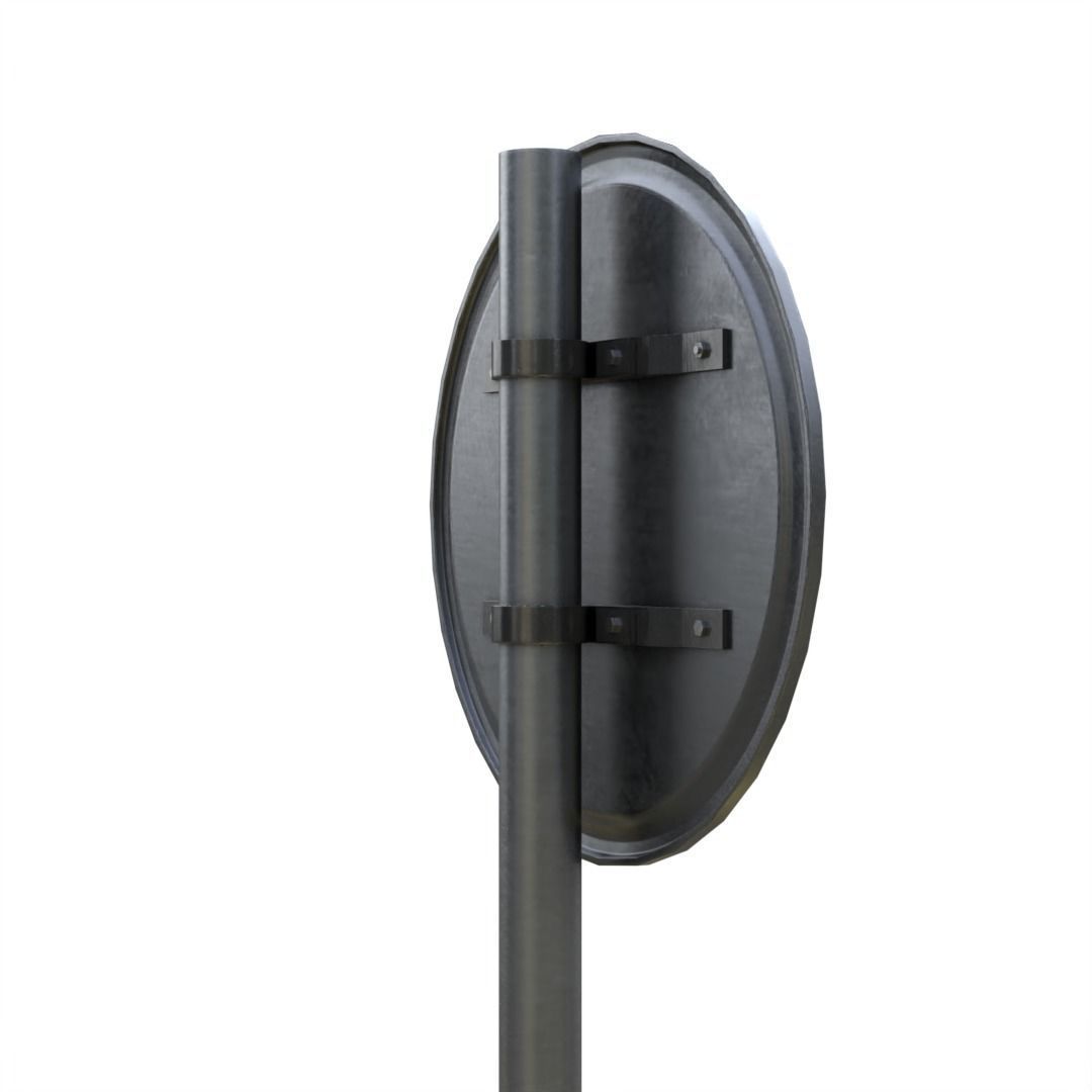 No Entry streetsignBoard Low-poly 3D model_3