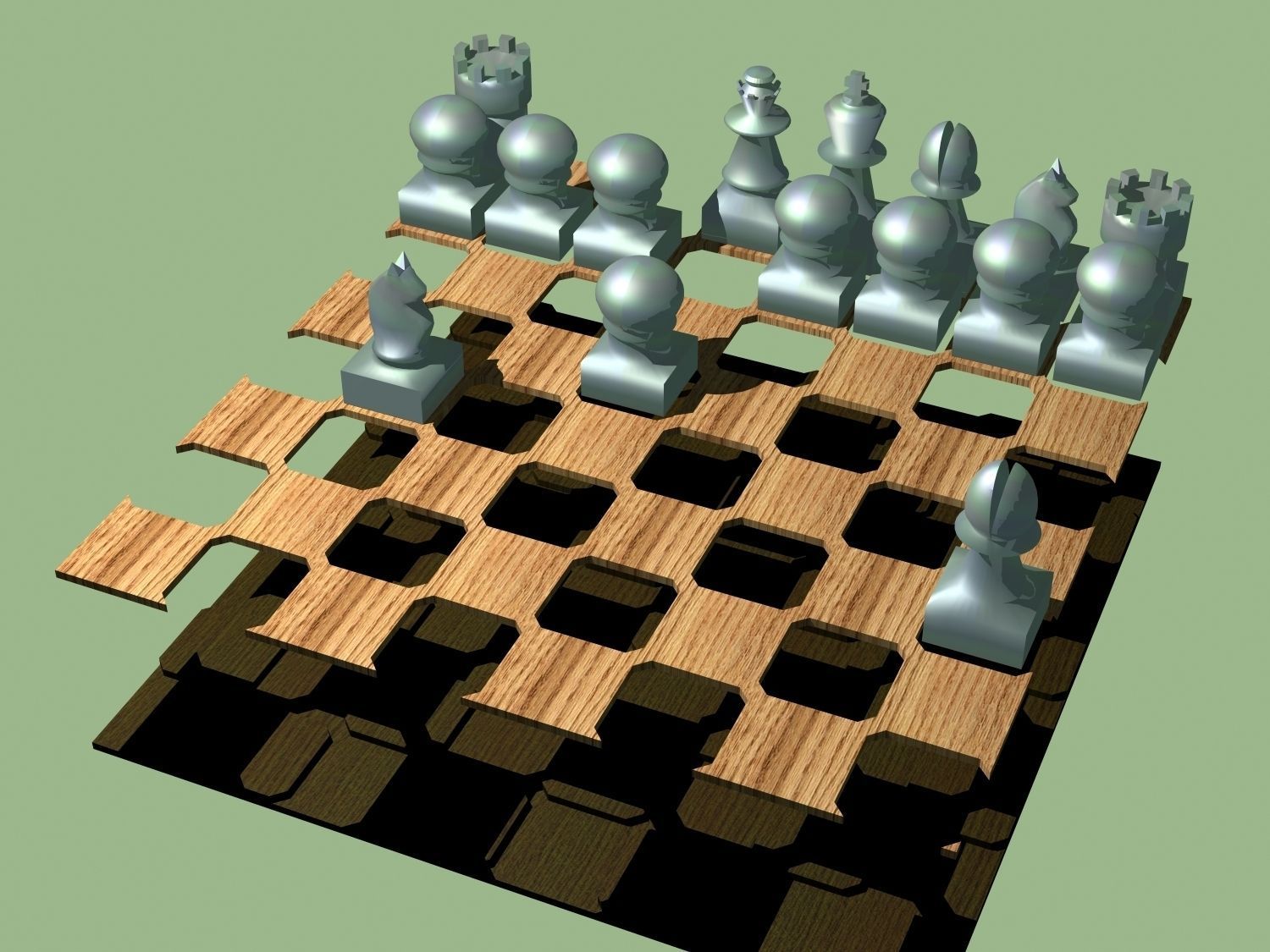 Printable Pocket Chess 3D print model_1