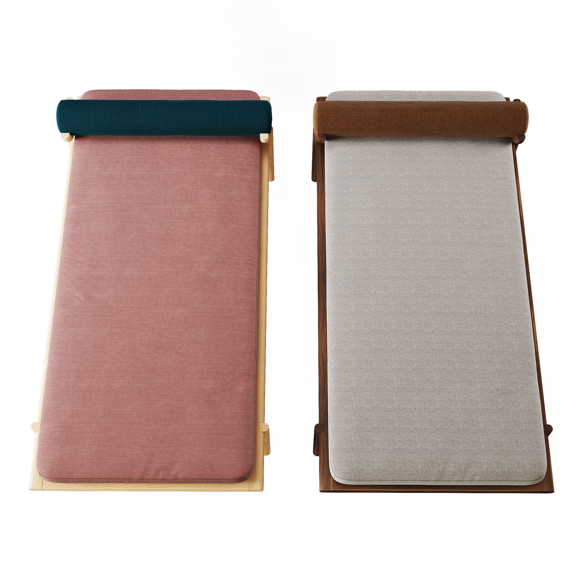 Walnut crescent lounge 3D model_2