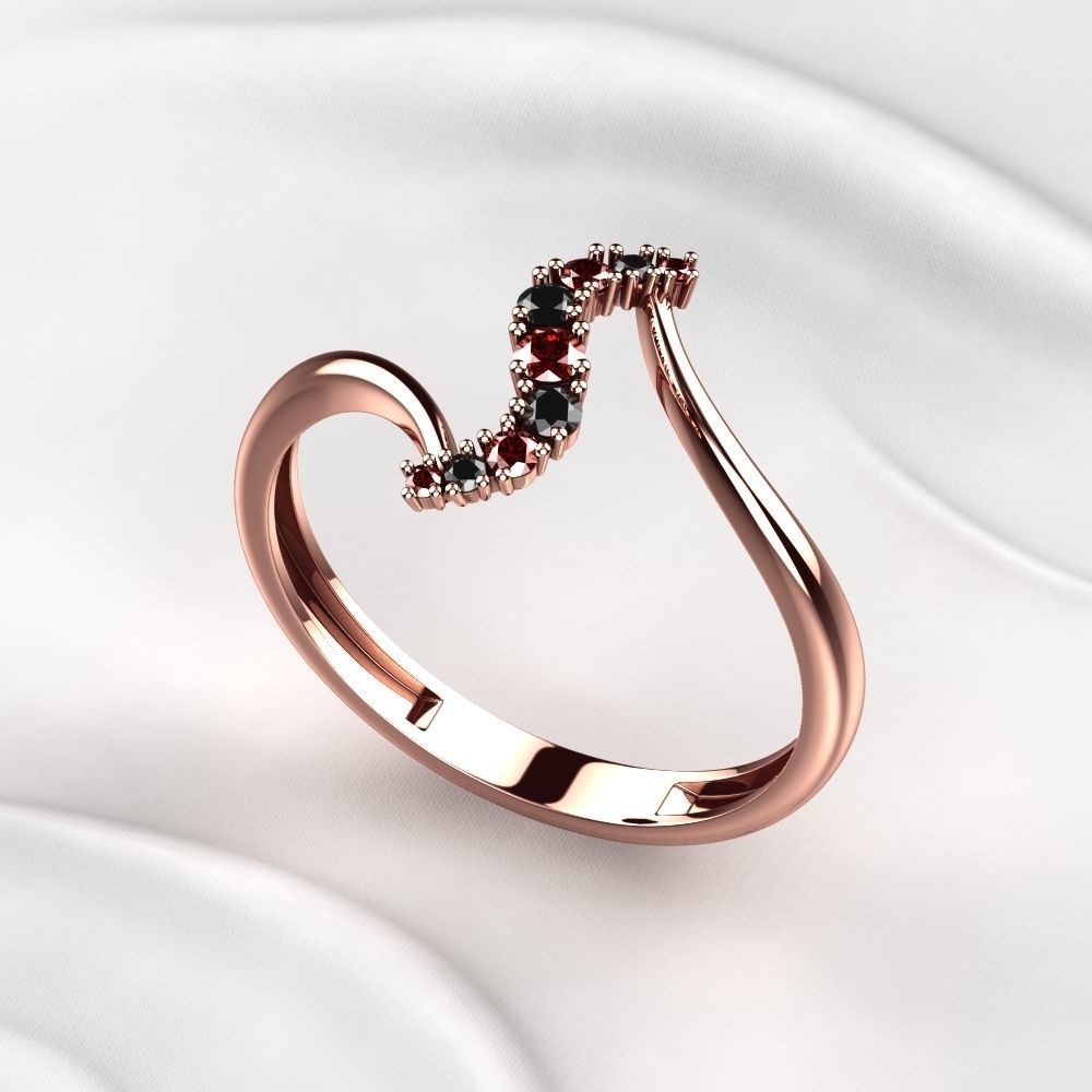 Diamonds Gold Ring 3D print model_8