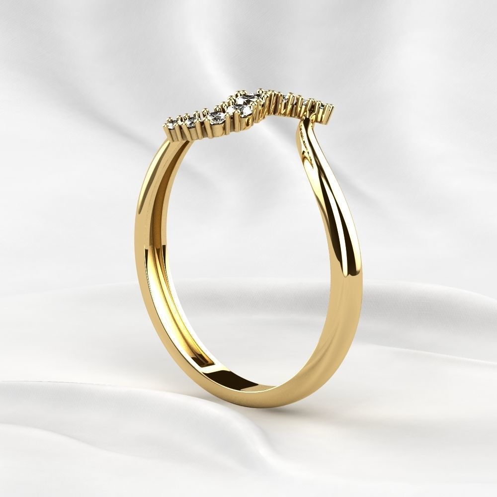 Diamonds Gold Ring 3D print model_18