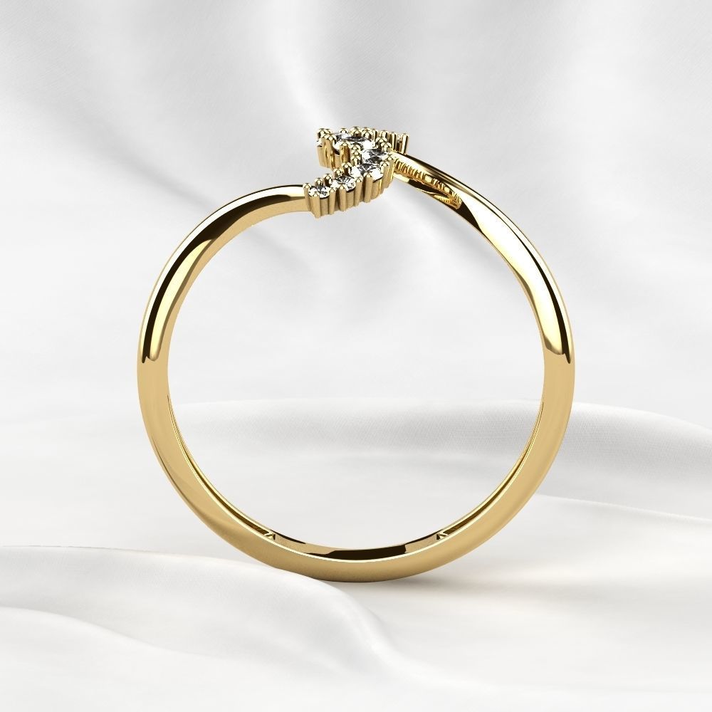 Diamonds Gold Ring 3D print model_17