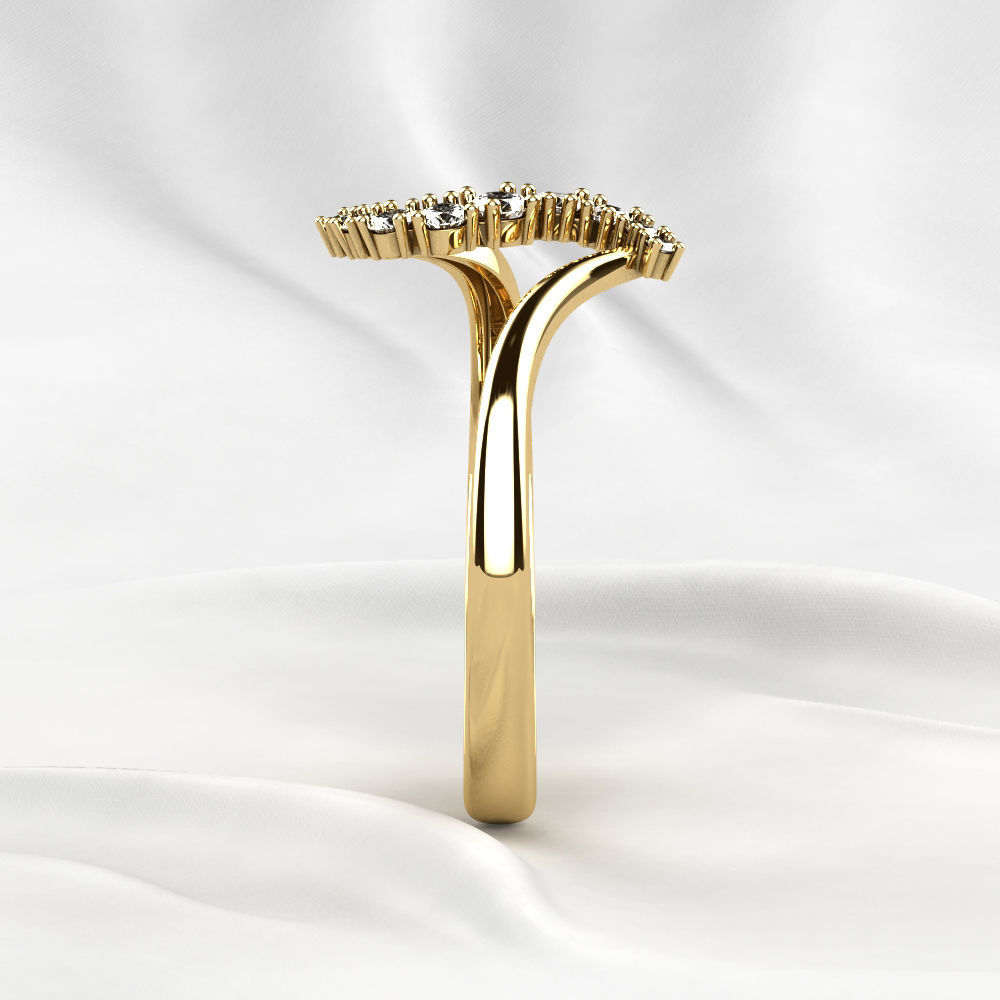 Diamonds Gold Ring 3D print model_19