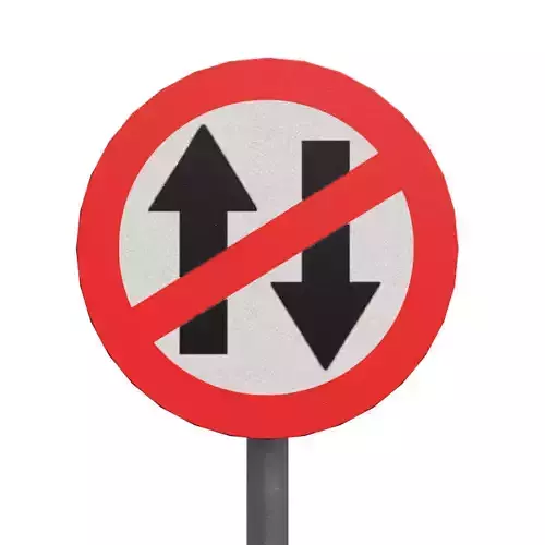 Vehicles Prohibited in both direction Low-poly 3D model