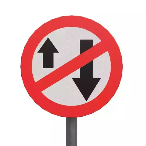 One way SignBoard Low-poly 3D model