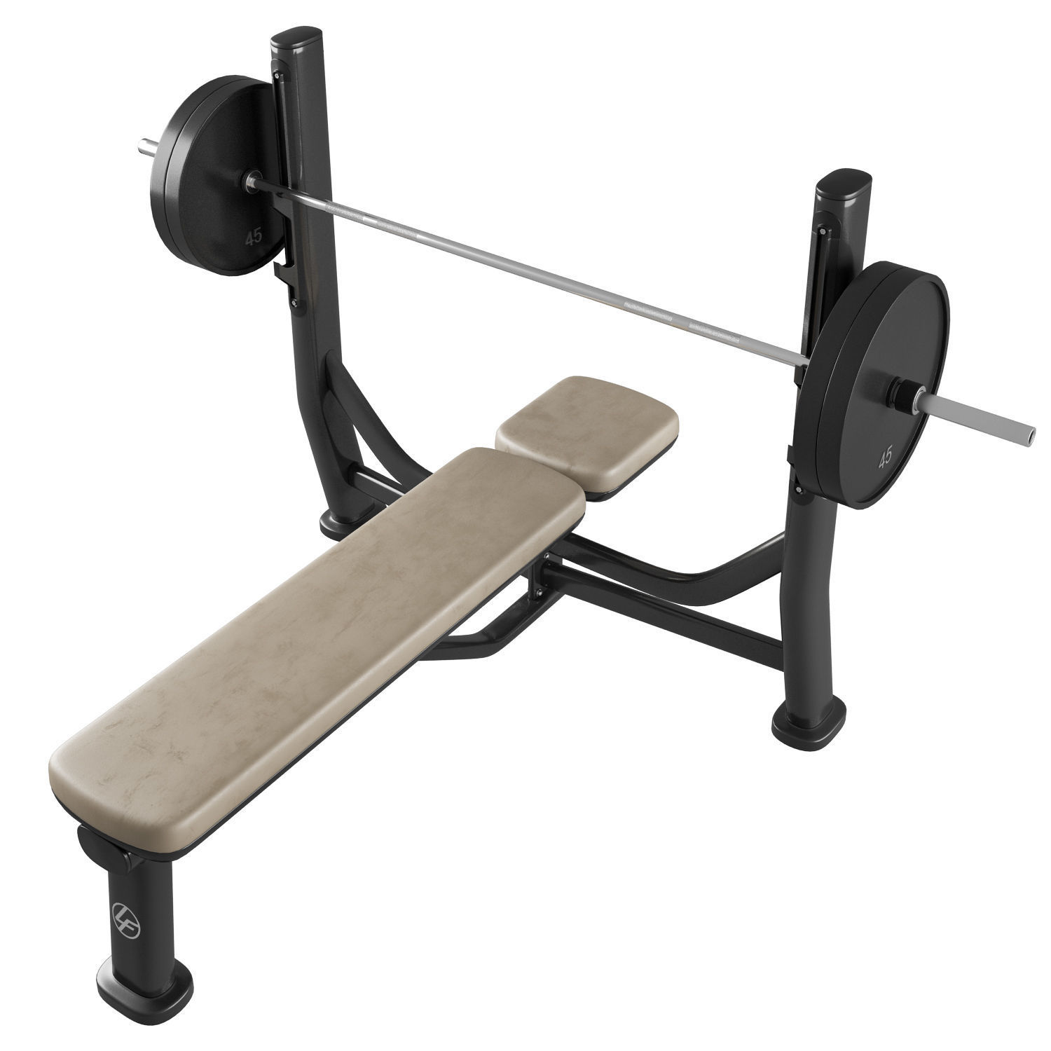 Signature Series Olympic Flat Bench 3D model_1