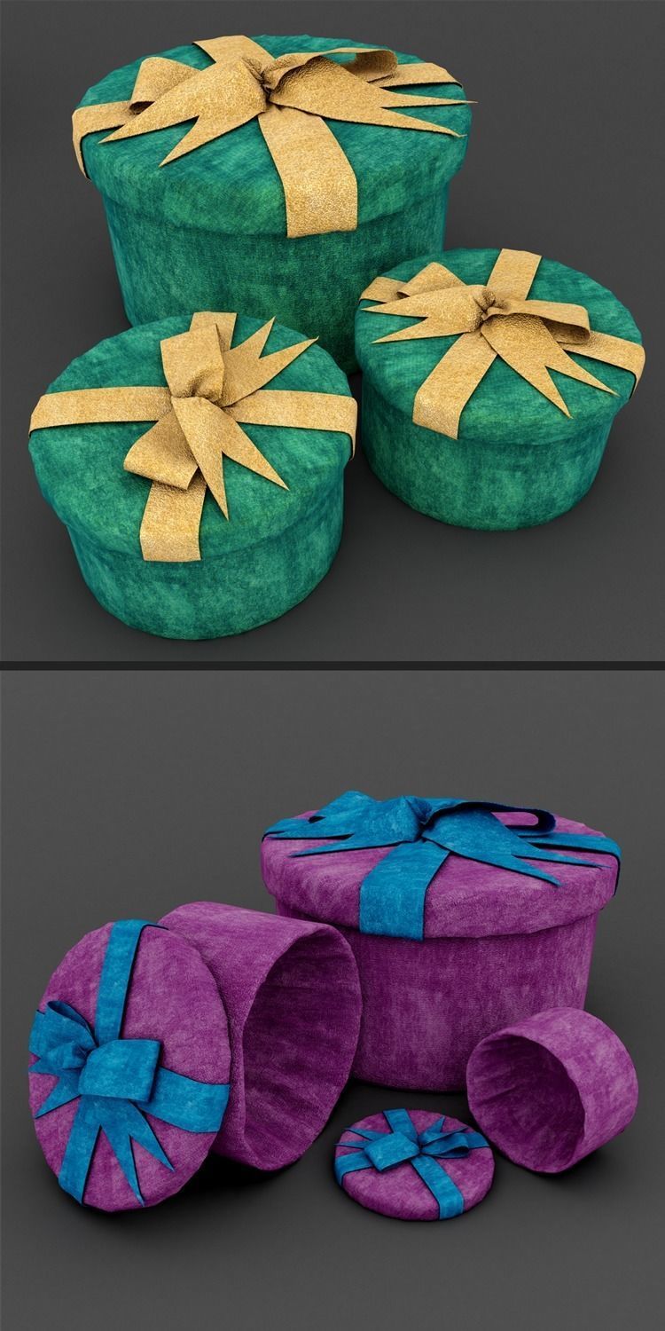 Gift box ribbon 3D model_2