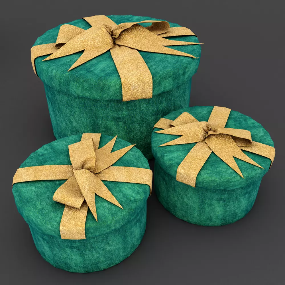 Gift box ribbon 3D model_0