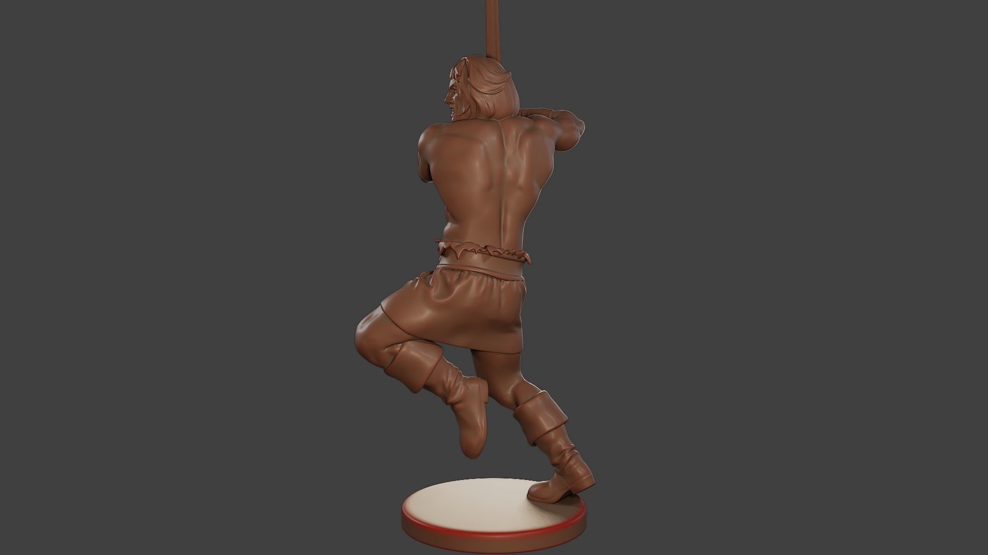 Male Barbarian 2HSword Attacking2 3D print model_3