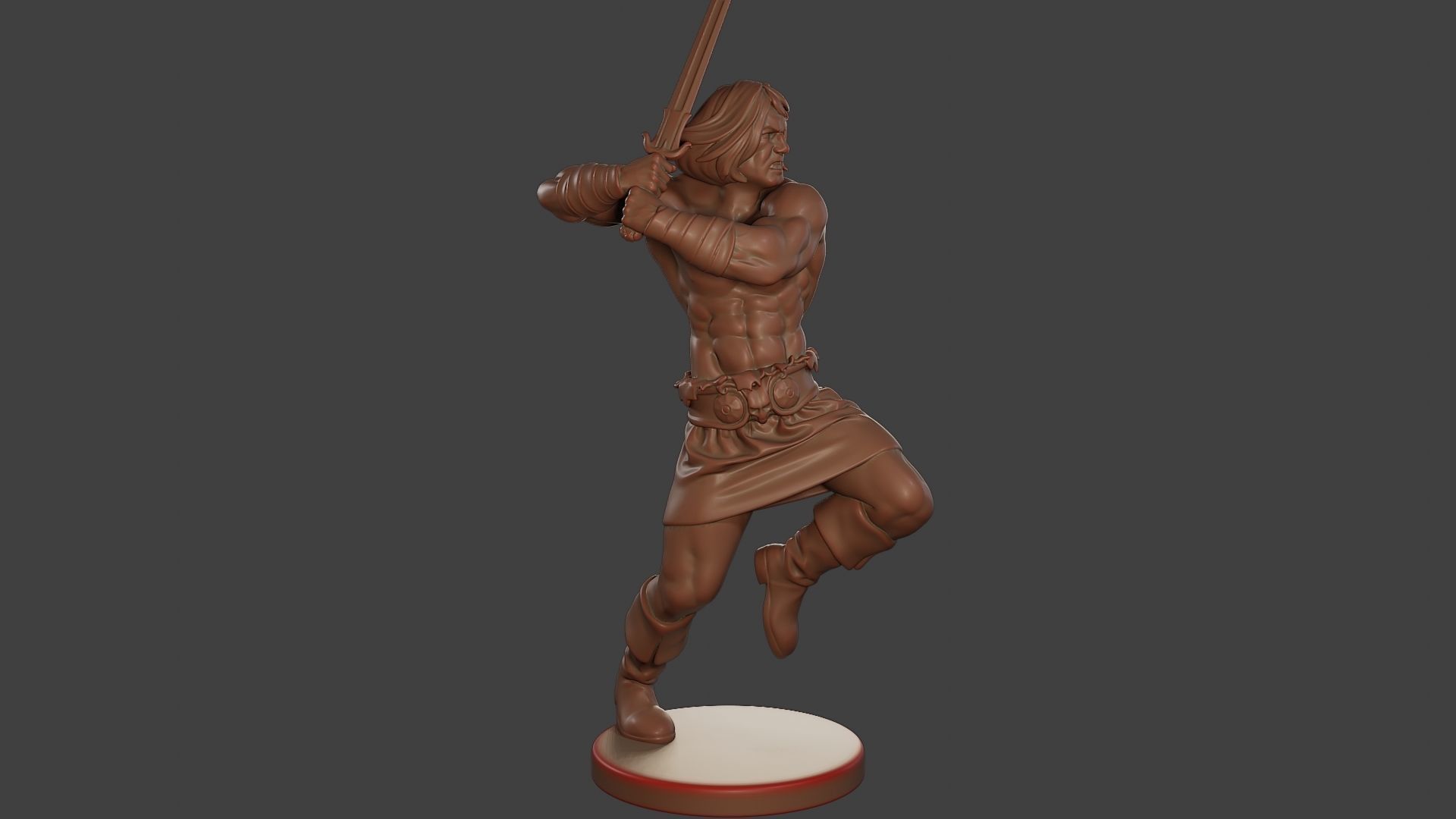 Male Barbarian 2HSword Attacking2 3D print model_9