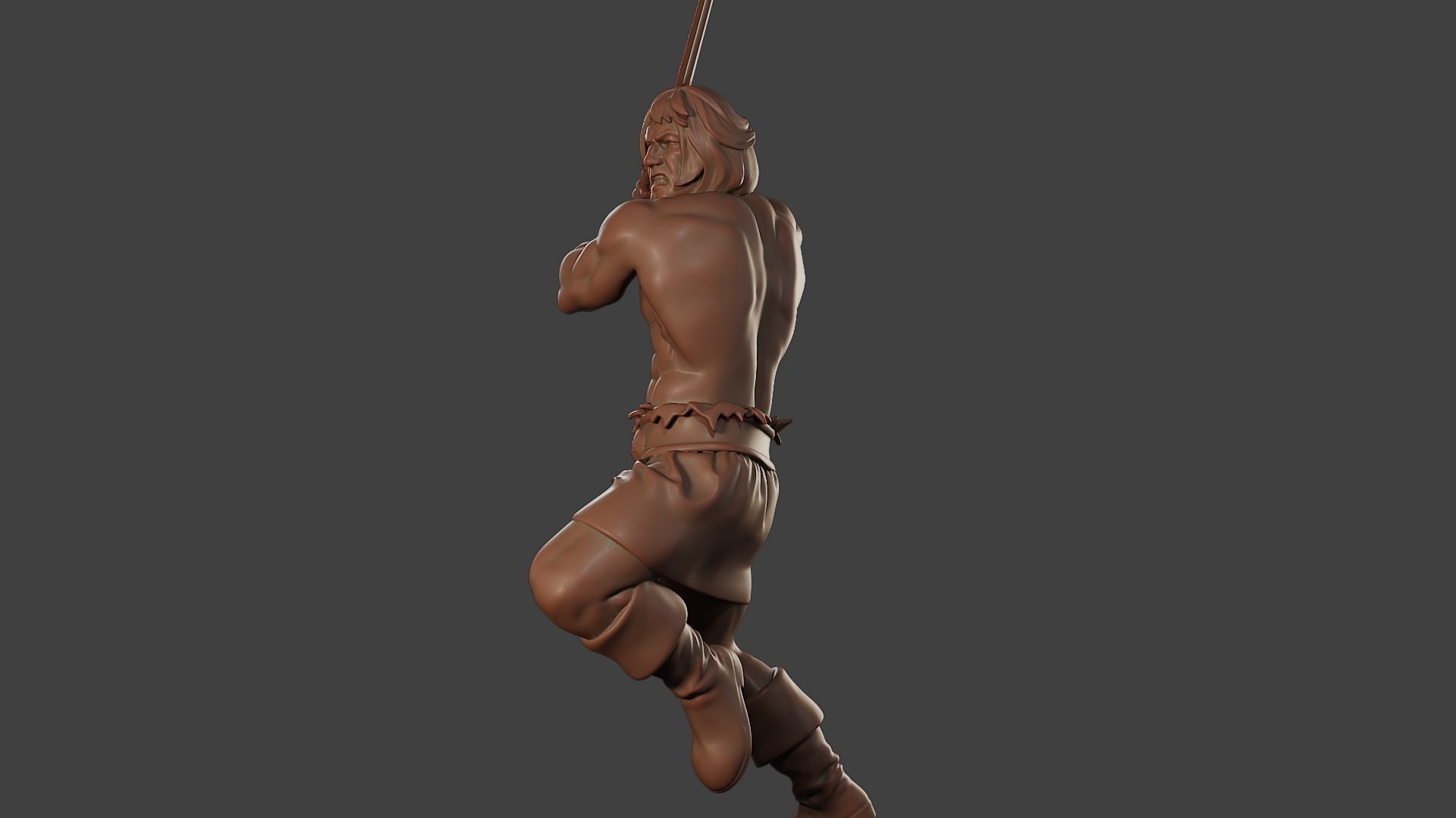 Male Barbarian 2HSword Attacking2 3D print model_27