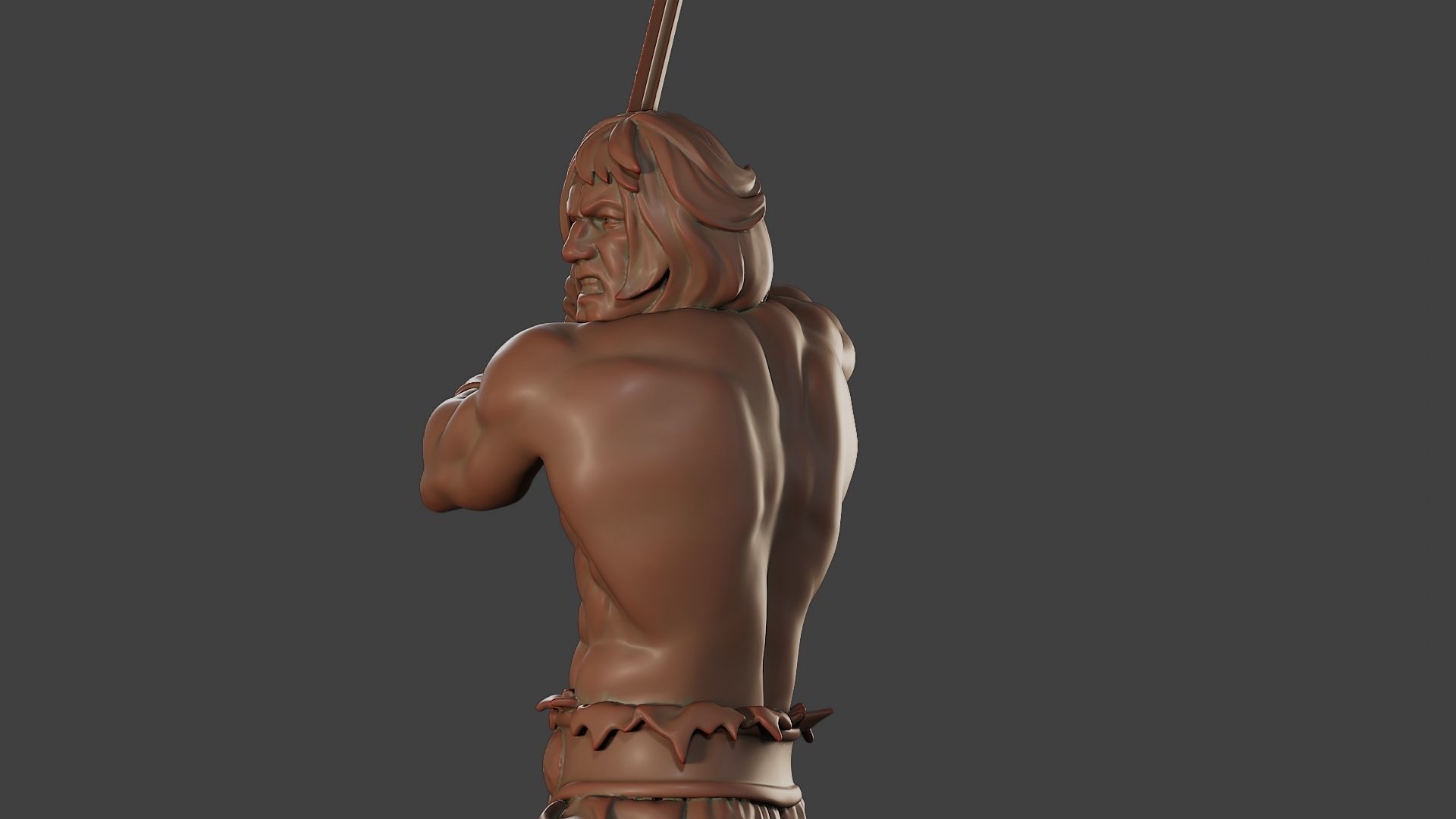 Male Barbarian 2HSword Attacking2 3D print model_18