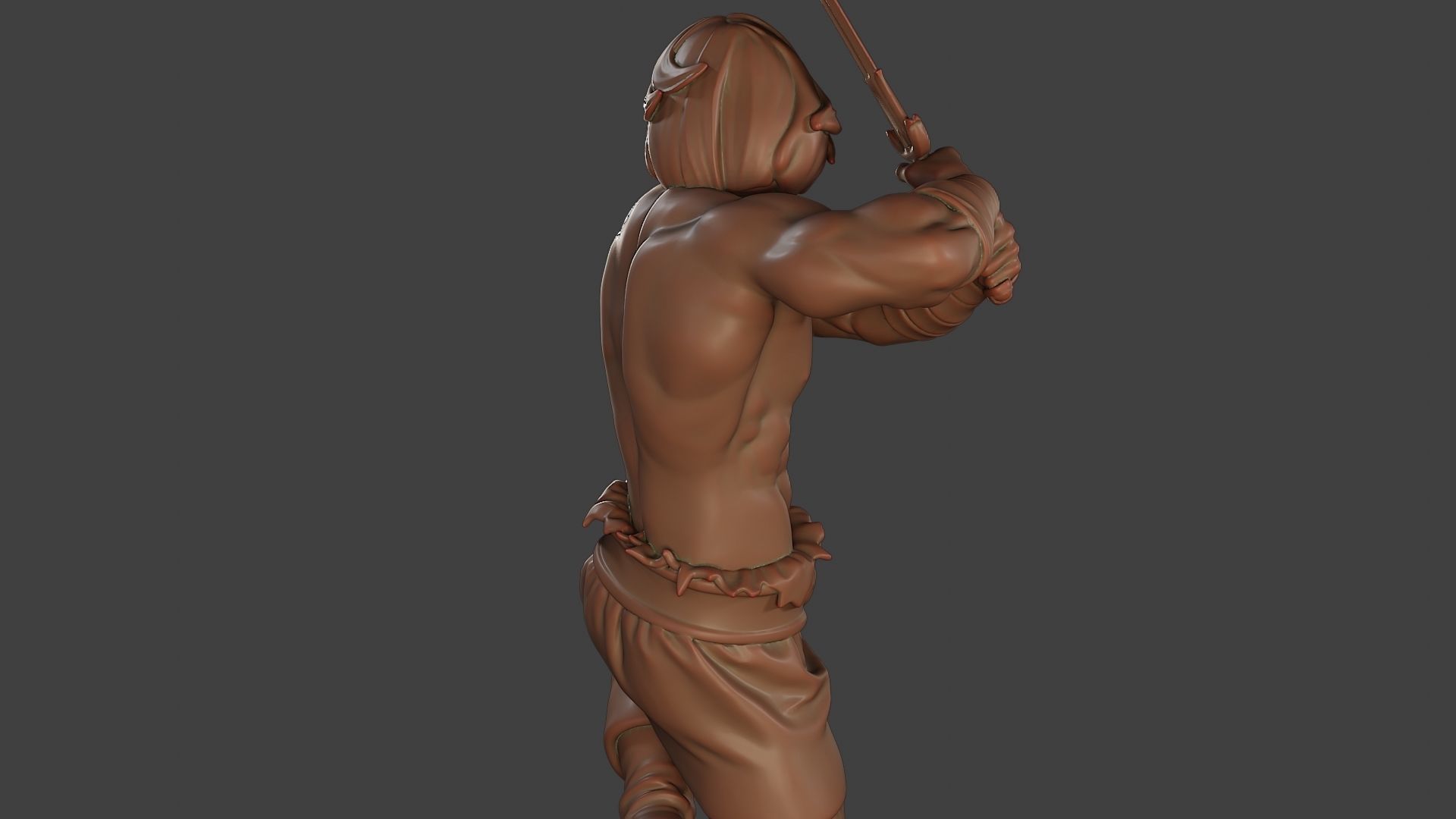 Male Barbarian 2HSword Attacking2 3D print model_21
