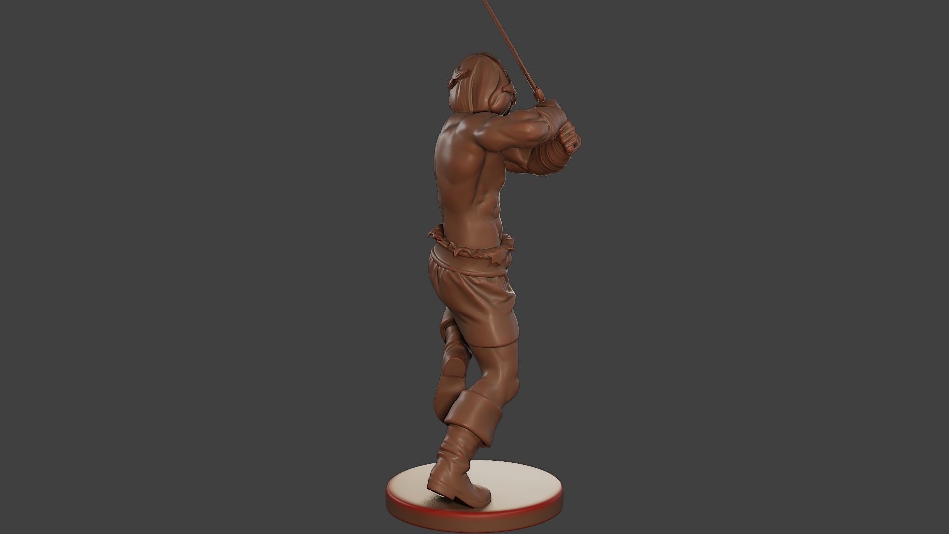 Male Barbarian 2HSword Attacking2 3D print model_6