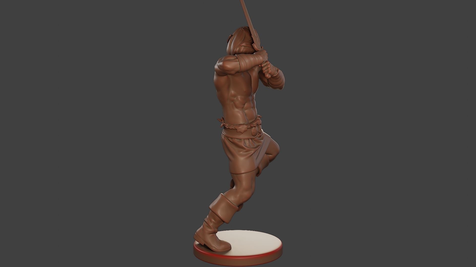 Male Barbarian 2HSword Attacking2 3D print model_7