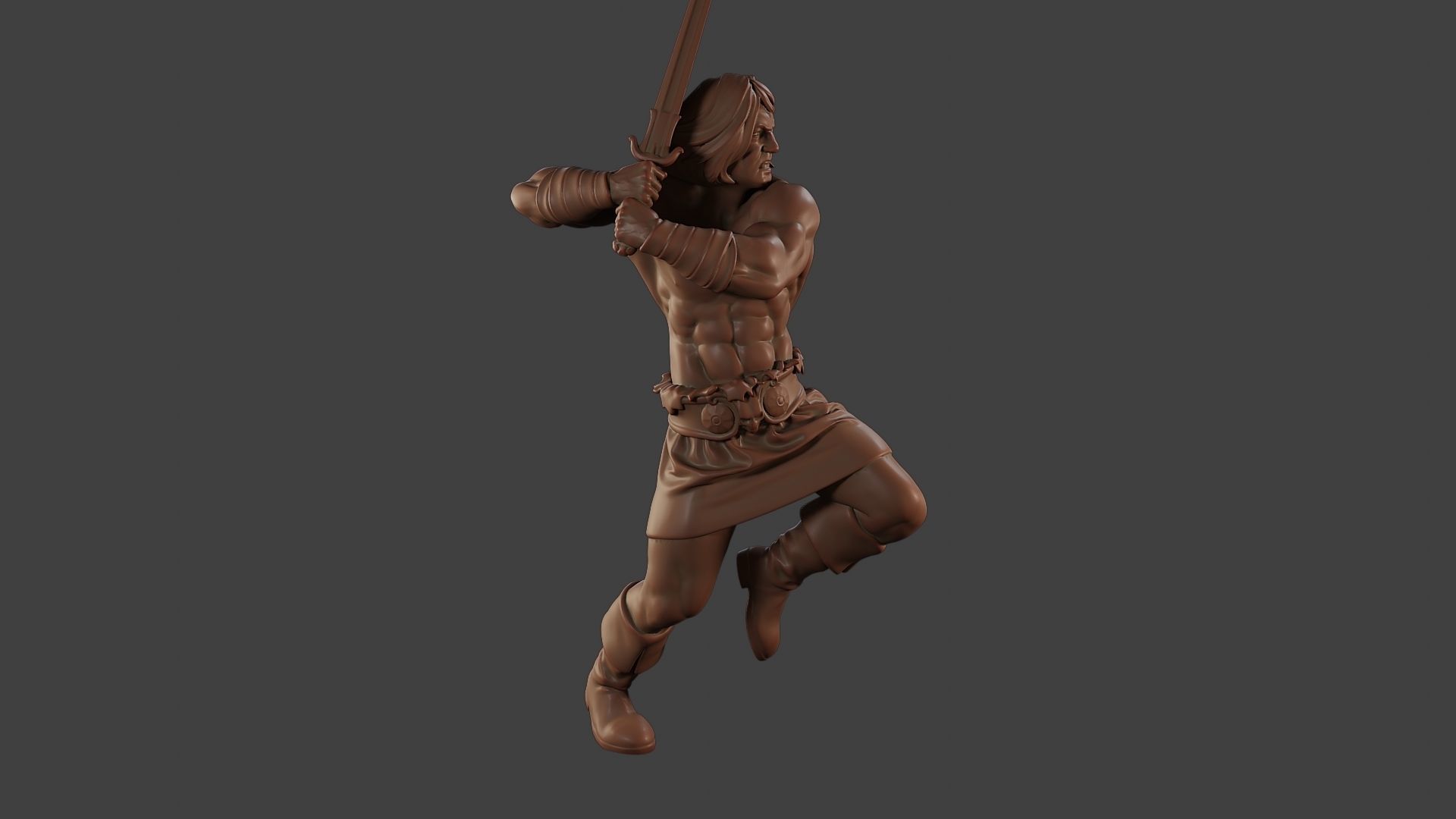Male Barbarian 2HSword Attacking2 3D print model_30