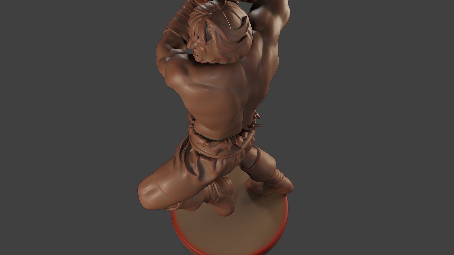 Male Barbarian 2HSword Attacking2 3D print model_16
