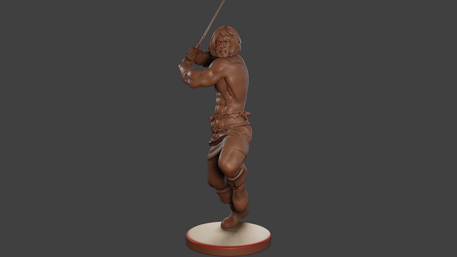 Male Barbarian 2HSword Attacking2 3D print model_11