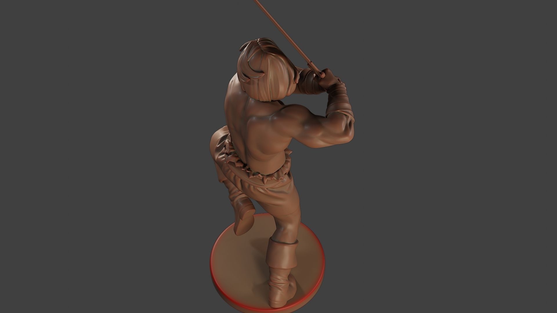 Male Barbarian 2HSword Attacking2 3D print model_15