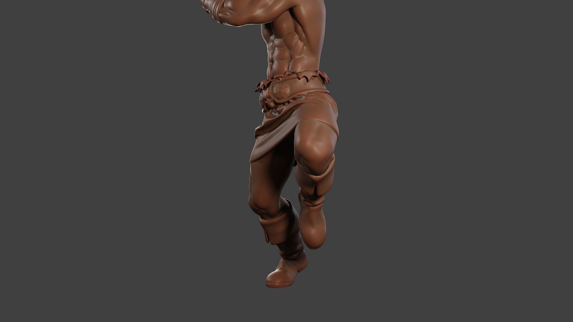 Male Barbarian 2HSword Attacking2 3D print model_28