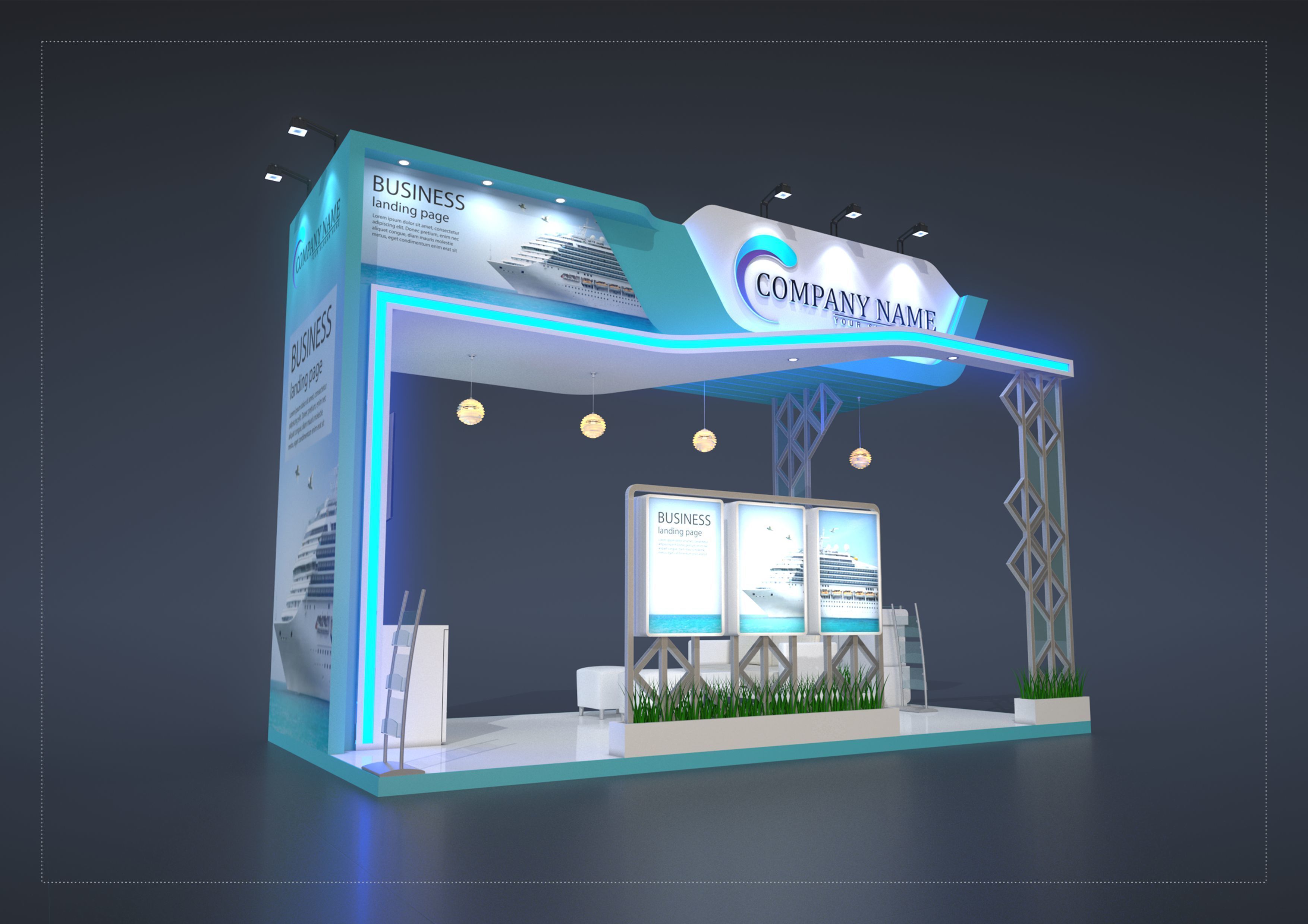 exhibition stand 6x3m prc 18 sqm 3D model_4