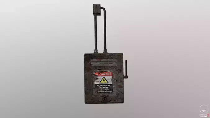 Game ready Old Fuse box 3D model Low-Poly