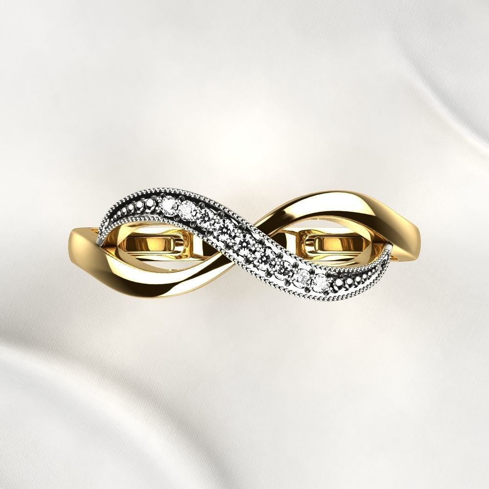 Infinity Gold Ring 3D print model_13