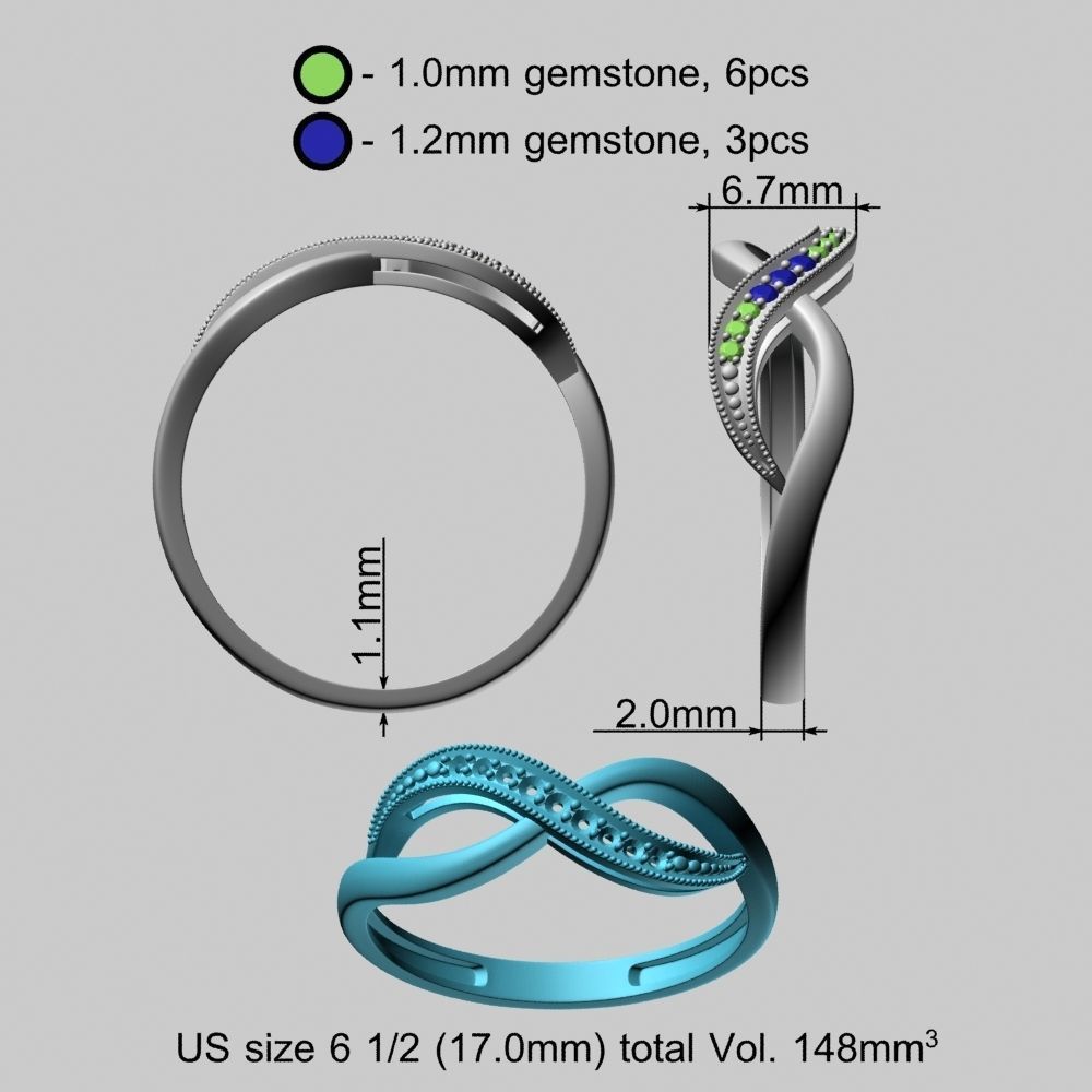 Infinity Gold Ring 3D print model_18