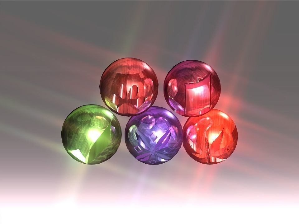 Decoration Hollow Balls Collection Low-poly 3D model_3