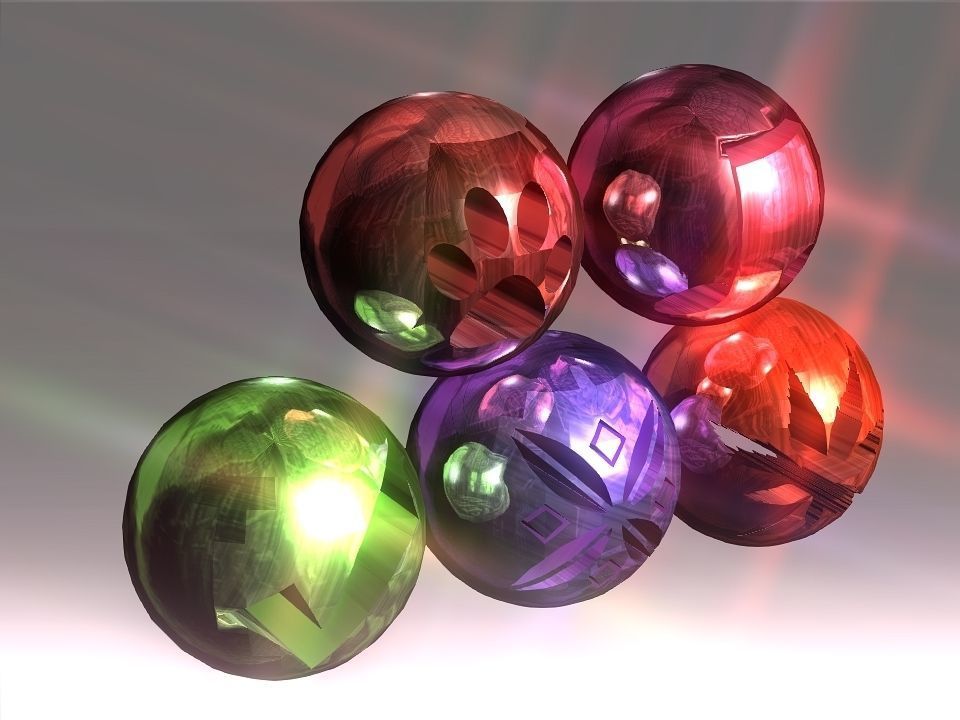 Decoration Hollow Balls Collection Low-poly 3D model_34