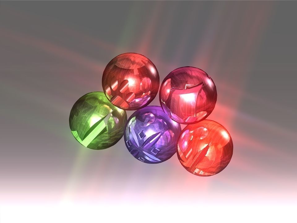 Decoration Hollow Balls Collection Low-poly 3D model_4