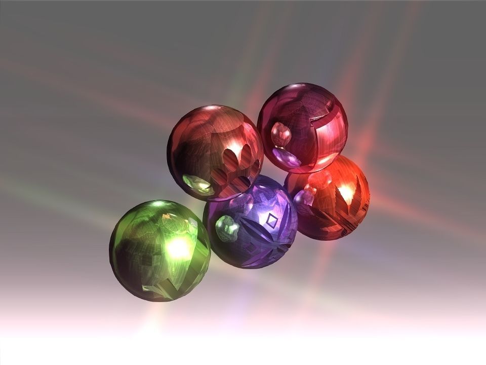 Decoration Hollow Balls Collection Low-poly 3D model_5