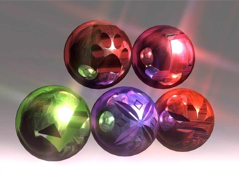 Decoration Hollow Balls Collection Low-poly 3D model_12