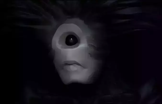 demon face with eyes