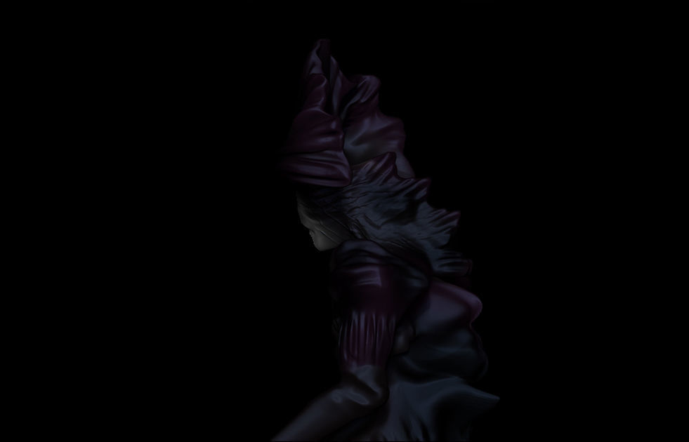 demon face with eyes 3D model_2