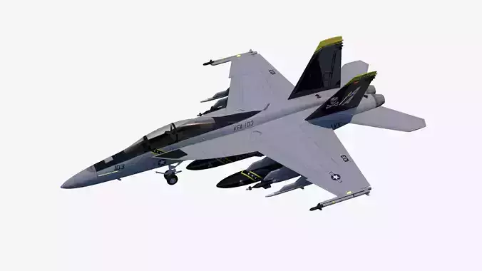 FA-18F Super Hornet Free low-poly 3D model