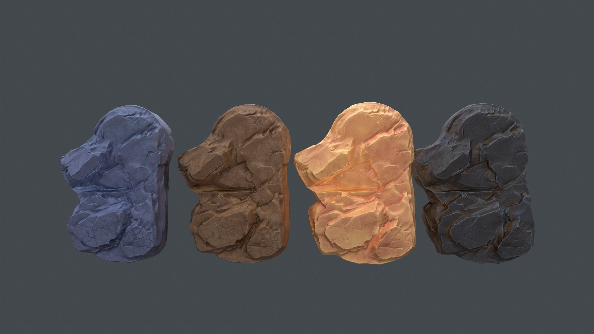 Rocks for far view Low-poly 3D model_17