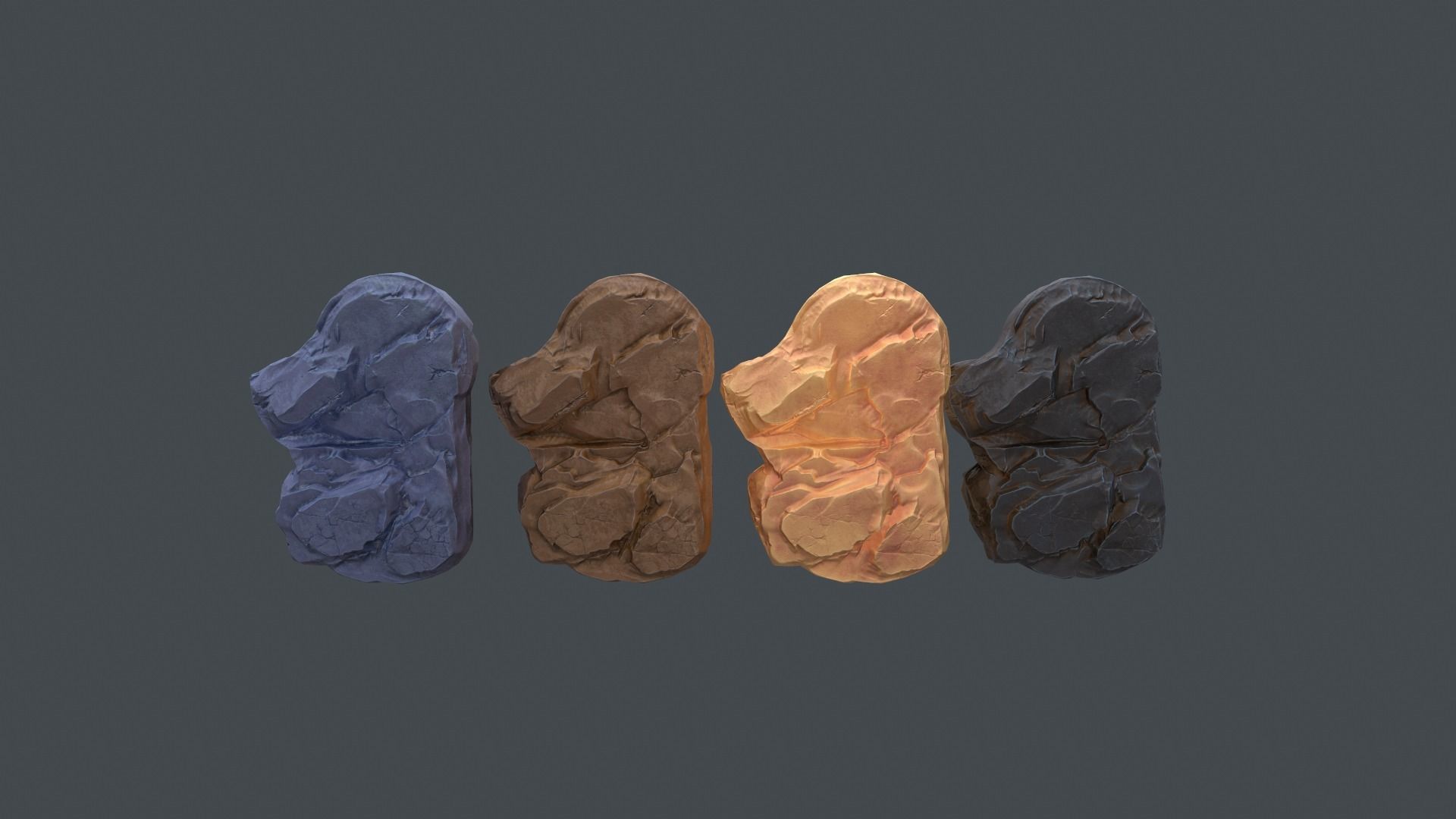 Rocks for far view Low-poly 3D model_10