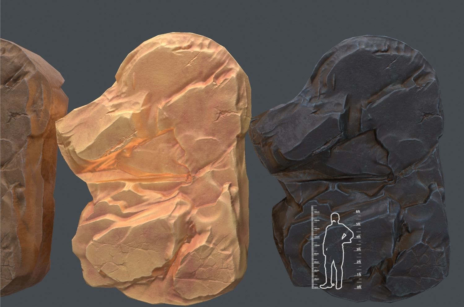 Rocks for far view Low-poly 3D model_3