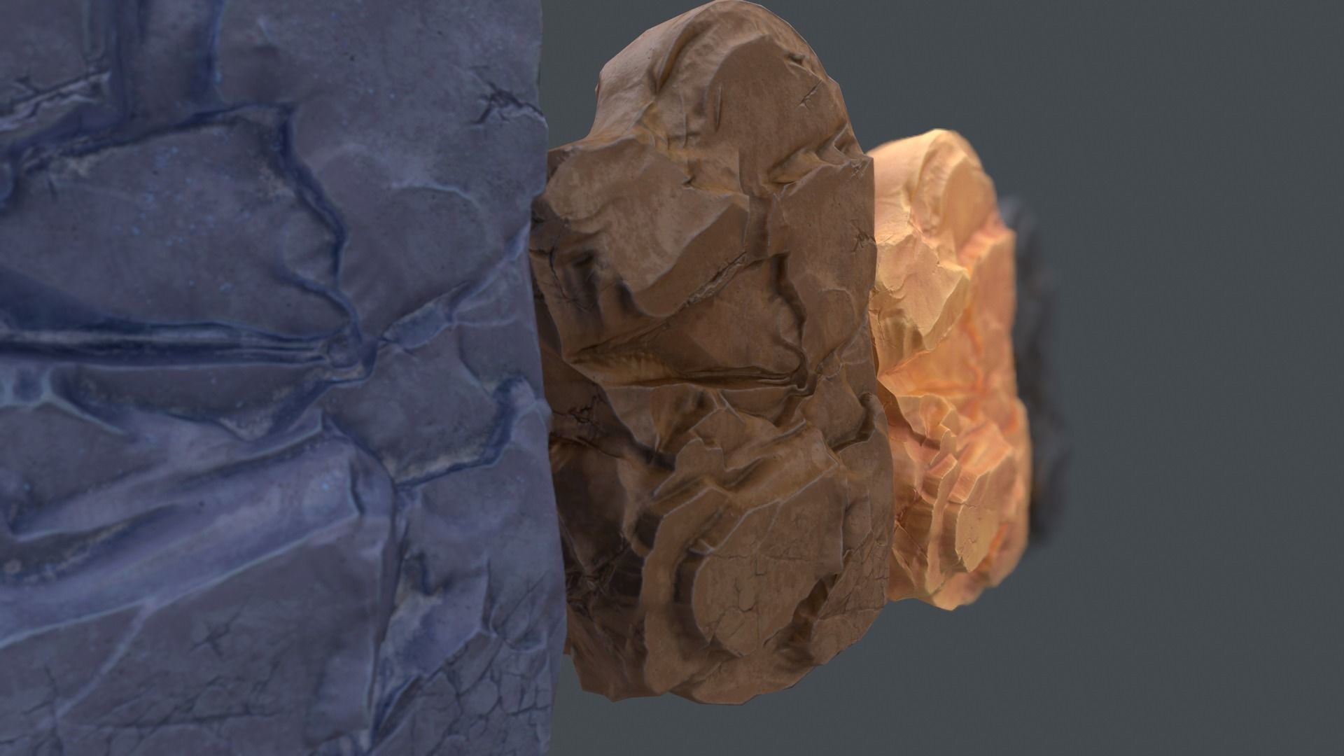 Rocks for far view Low-poly 3D model_8