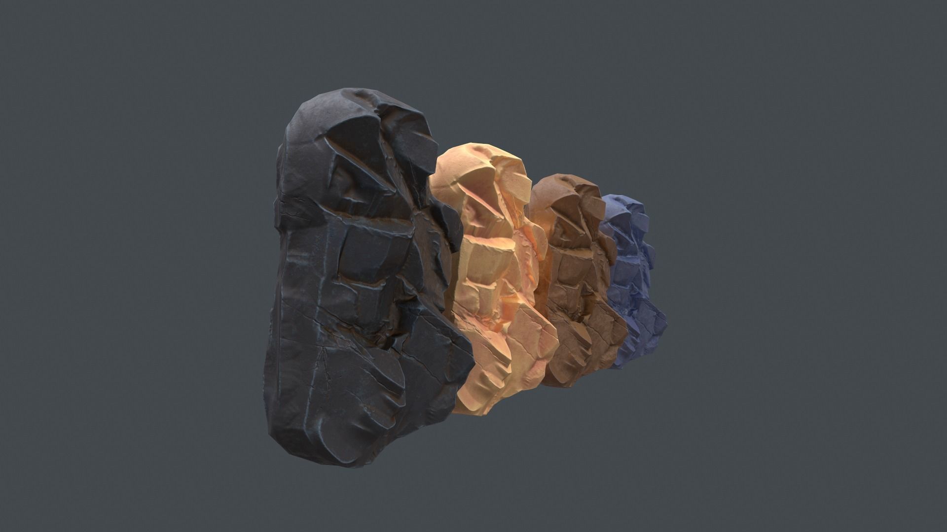 Rocks for far view Low-poly 3D model_9
