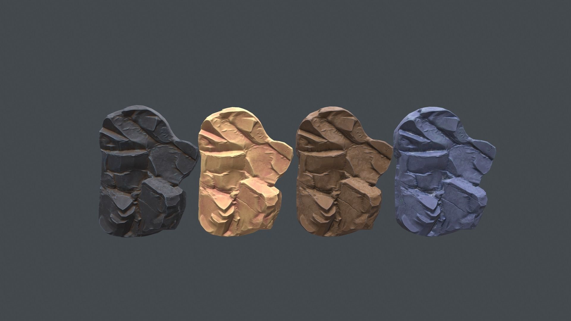 Rocks for far view Low-poly 3D model_5