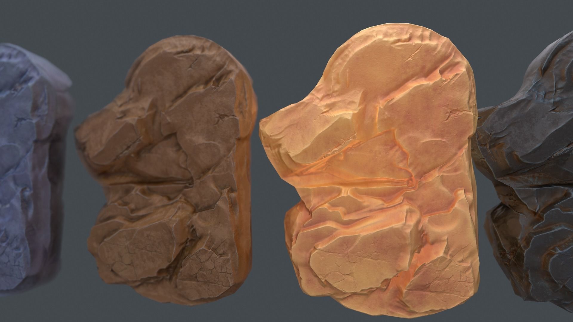 Rocks for far view Low-poly 3D model_7