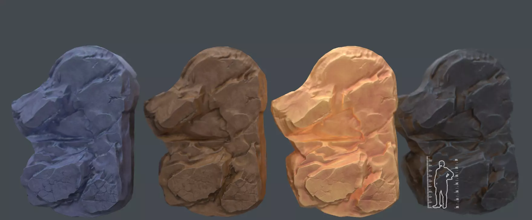 Rocks for far view Low-poly 3D model_0