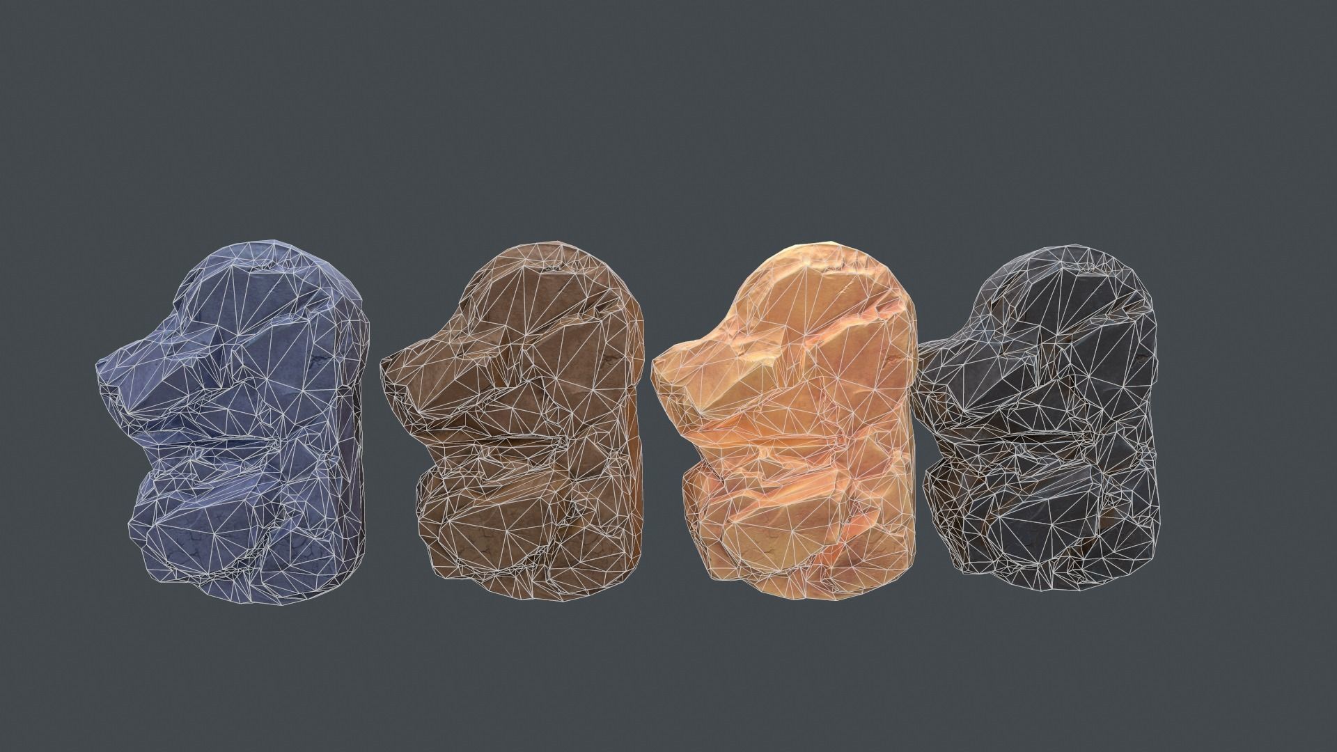 Rocks for far view Low-poly 3D model_11