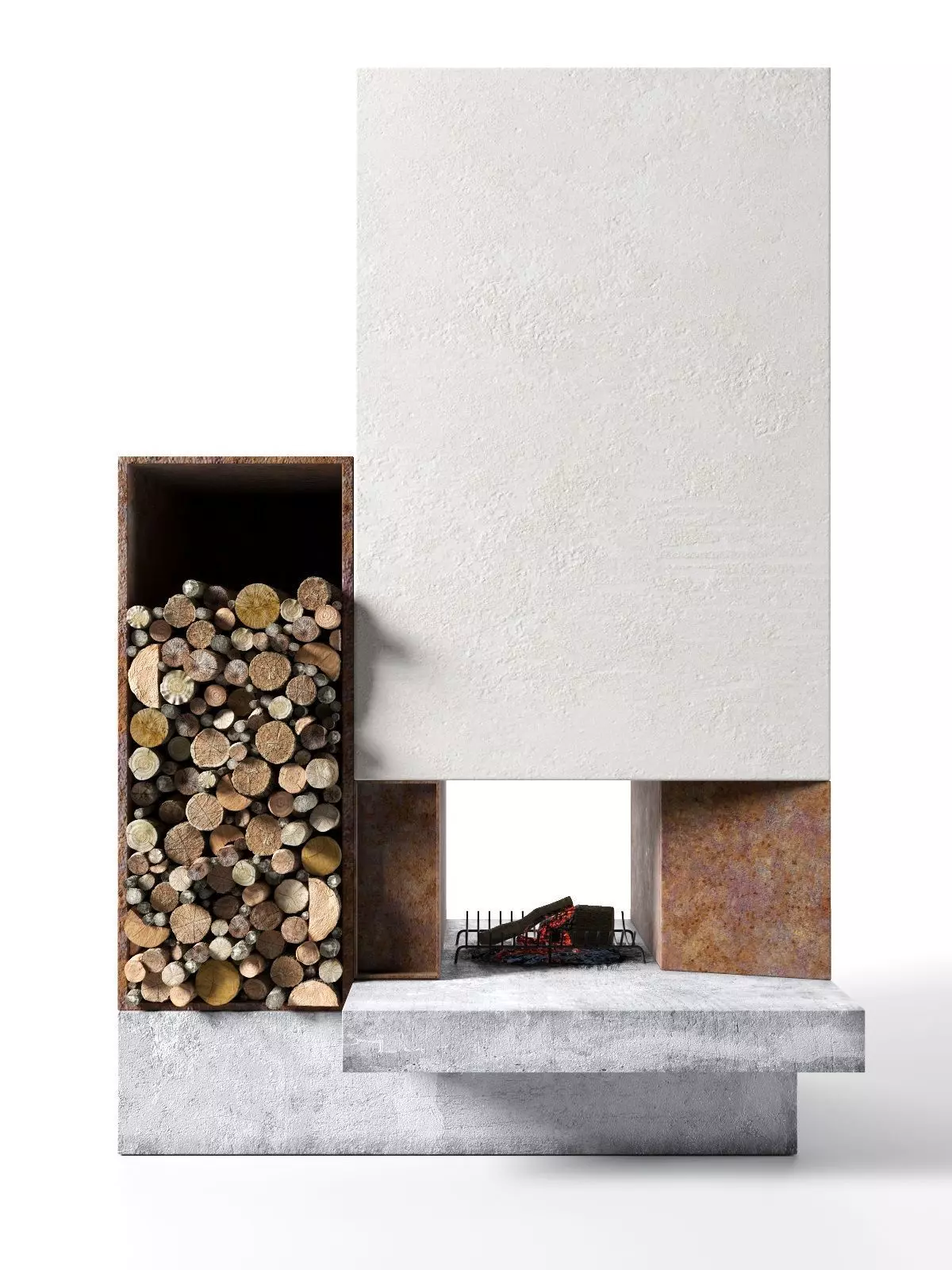 Modern Fireplace 3D model_0