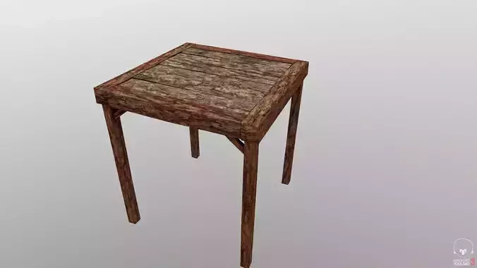 Game ready Wood platform 3D model Low-Poly