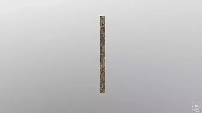 Game ready Wood pillar 3D model Low-Poly