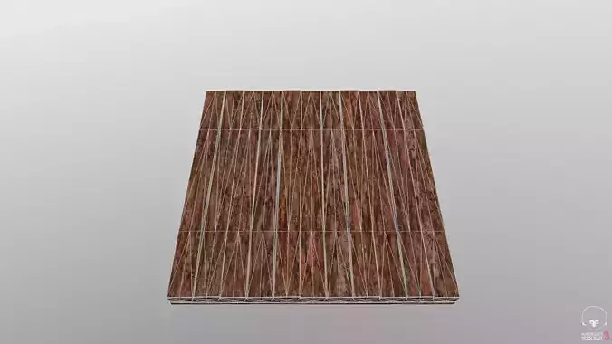 Game ready Wood floor 3D model Low-Poly